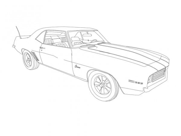 69 Camaro Drawing