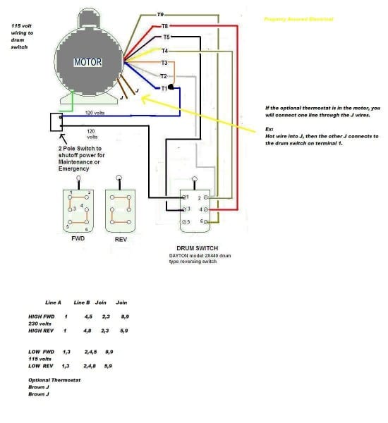 Single Phase Motor Wiring Diagrams 230 Volt