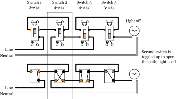 4 Way Switch Connection