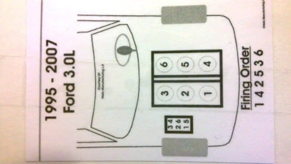 Firing Order On A Ford 3 0 V6 & Wire Placement Firing Order On A Ford 3 0 V6 & Wire Placement