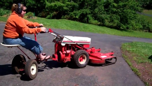 Wife Drivin' The Gravely 546 With The Steering Sulky Wife Drivin' The Gravely 546 With The Steering Sulky