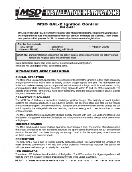 Msd 6421 6al Msd 6421 6al