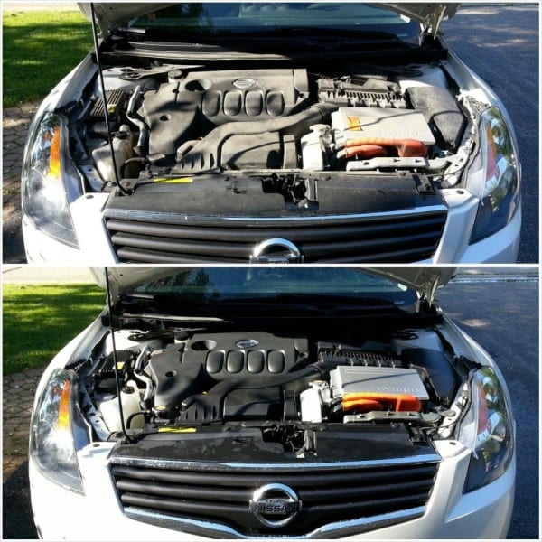 2009 Nissan Altima Hybrid Engine Bay Detail Service Before And 2009 Nissan Altima Hybrid Engine Bay Detail Service Before And