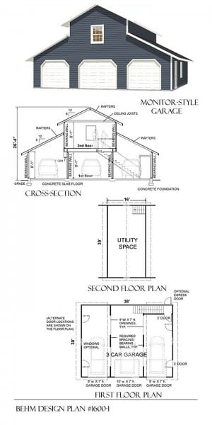 3 Car Loft Designer Garage Plans Blueprints 1600 3 Car Loft Designer Garage Plans Blueprints 1600