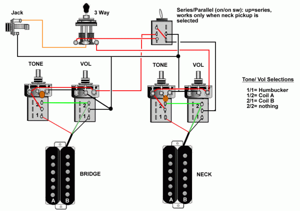 B Guitar Two Pickup Wiring Diagram B Guitar Two Pickup Wiring Diagram