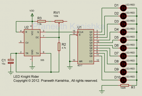 Led Knight Rider Circuits Led Knight Rider Circuits