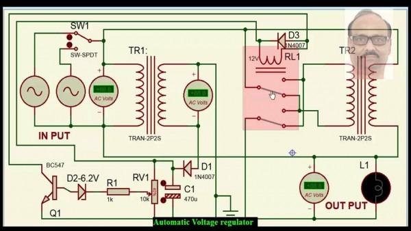 Ac Automatic Voltage Regulator Circuit Diagram