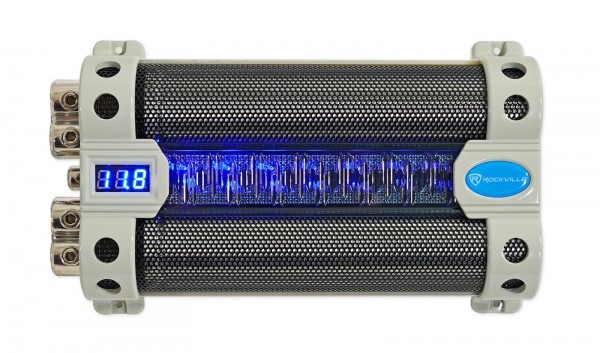 Rockville Rfc50f 50 Farad Capacitor Blue Voltage Display – Car Wiring