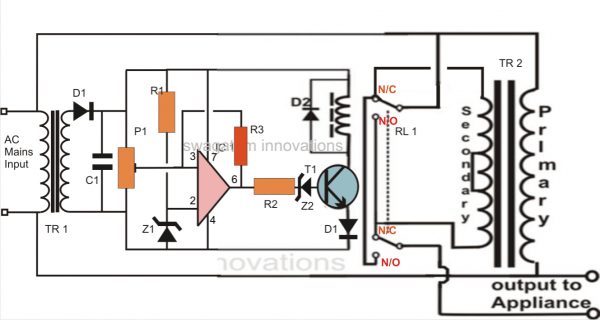 Ac Automatic Voltage Regulator Circuit Diagram