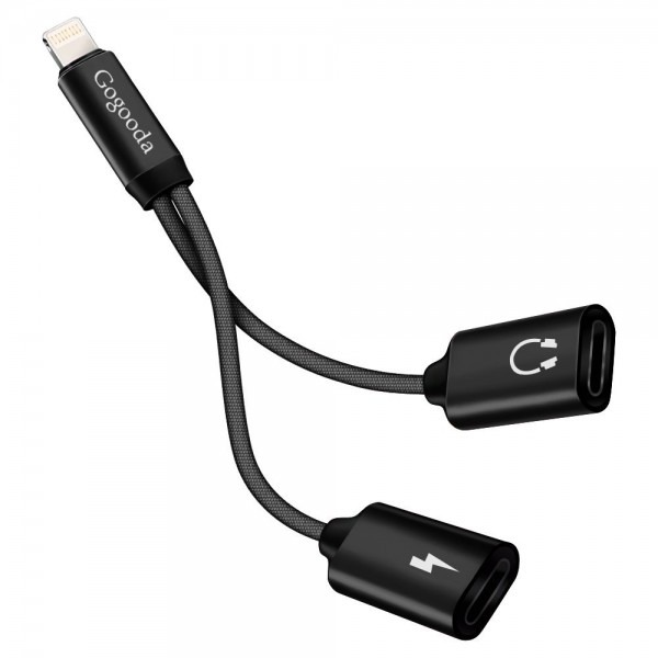 Gogooda Headphone Adapter, Audio Splitter Lightning To Dual Gogooda Headphone Adapter, Audio Splitter Lightning To Dual