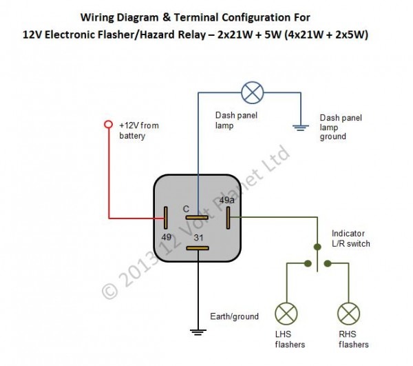 4 Pin Flasher Unit Wiring Diagram