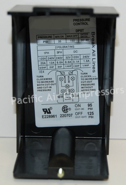 Ingersoll Rand Pressure Switch 95 Psi On 125 Psi Off Single Port Ingersoll Rand Pressure Switch 95 Psi On 125 Psi Off Single Port