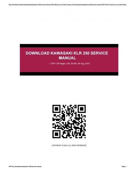 Download Kawasaki Klr 250 Service Manual By Zhcne34 Download Kawasaki Klr 250 Service Manual By Zhcne34