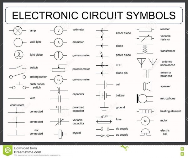 Set Of Electronic Circuit Symbols Stock Vector Set Of Electronic Circuit Symbols Stock Vector