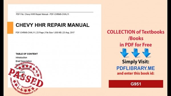 2011 CHEVY HHR REPAIR MANUAL PDF FREE DOWNLOAD visual data 2
