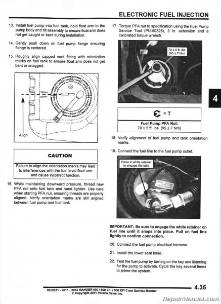 2011 POLARIS RANGER 500 SERVICE MANUAL PDF visual data 7