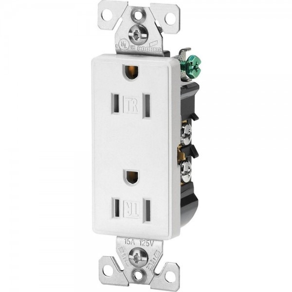 Eaton Aspire 15 Amp Tamper Resistant Duplex Receptacle, White Eaton Aspire 15 Amp Tamper Resistant Duplex Receptacle, White