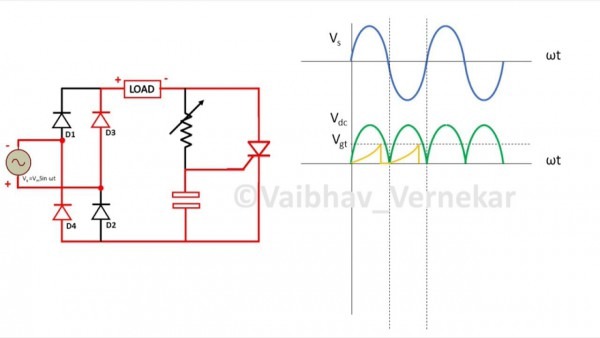 Rc Firing Circuit For Thyristor (scr) Full Wave And Graphs Rc Firing Circuit For Thyristor (scr) Full Wave And Graphs