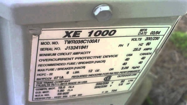 Trane Xe1000 Manual