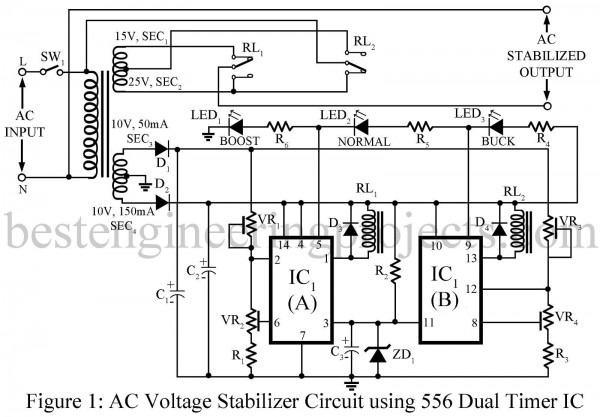 Automatic Voltage Regulator Circuit Diagram