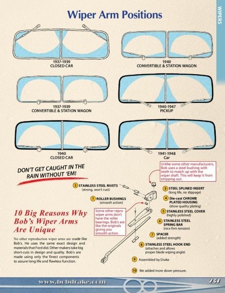 AutoLoc Bullet Style Wiper Arm Caps - Hot Rod, Muscle Car, Rat Rod
