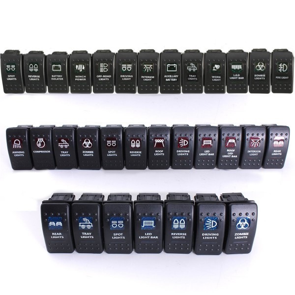 Marine rocker switches illuminated