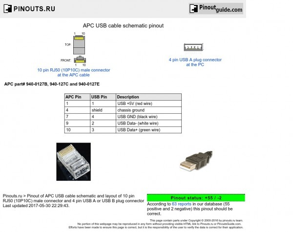 Apc Usb Cable Schematic Pinout Diagram @ Pinoutguide Com Apc Usb Cable Schematic Pinout Diagram @ Pinoutguide Com