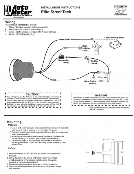 Auto Meter Tach Wiring - Car Wiring Diagram
