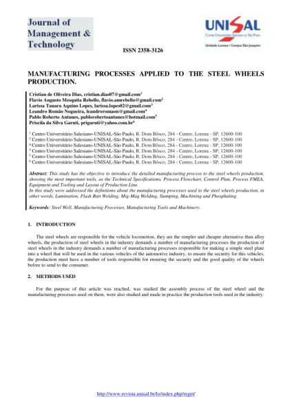 Pdf) Manufacturing Processes Applied To The Steel Wheels Production Pdf) Manufacturing Processes Applied To The Steel Wheels Production
